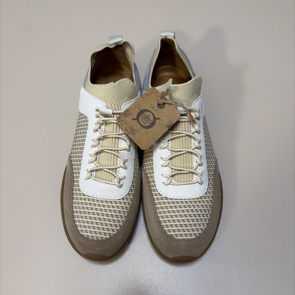 Born Womens 7M Sneakers Low Top Mesh Suede Bungee Lace Air Taupe Casual NWT